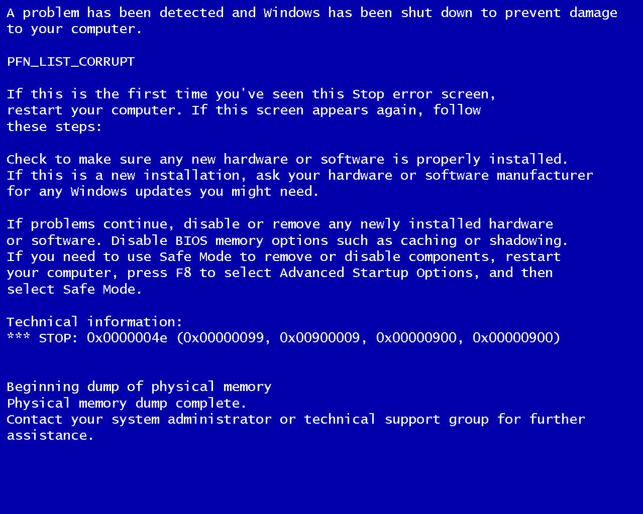 This blue screen doesn't happen too often on Windows XP , more often on 