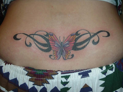 This is the butterfly tattoo, lower back tattoo, sexy girls tattoo's content