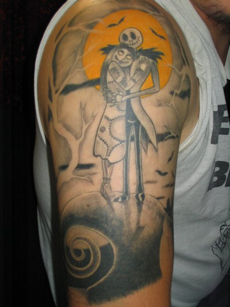 an arm sleave of jack and Sally,