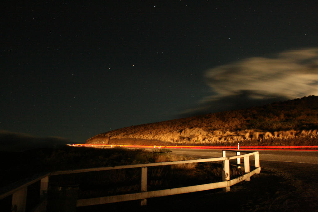 Desert Road night shot lit up by nimblesquirrel