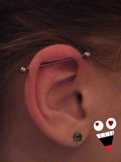 Industrial piercing i love my new 