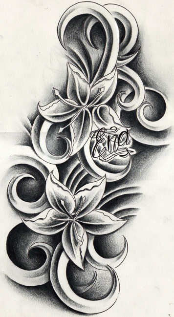 orchid tattoo designs. flower tattoos design with